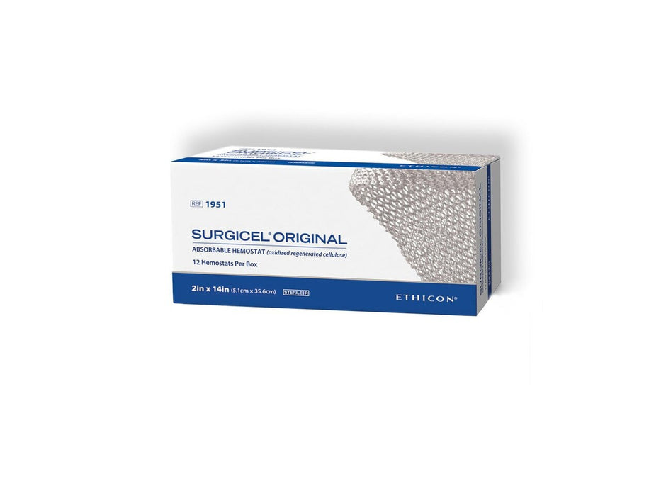 Ethicon 1951S Surgicel® Original 2x14" Oxidized Absorbable Hemostat Dressing, New