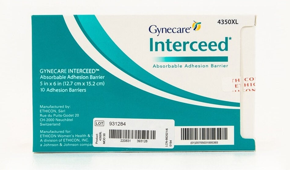 Ethicon 4350XL Gynecare Interceed Absorbable Adhesion Barrier, New