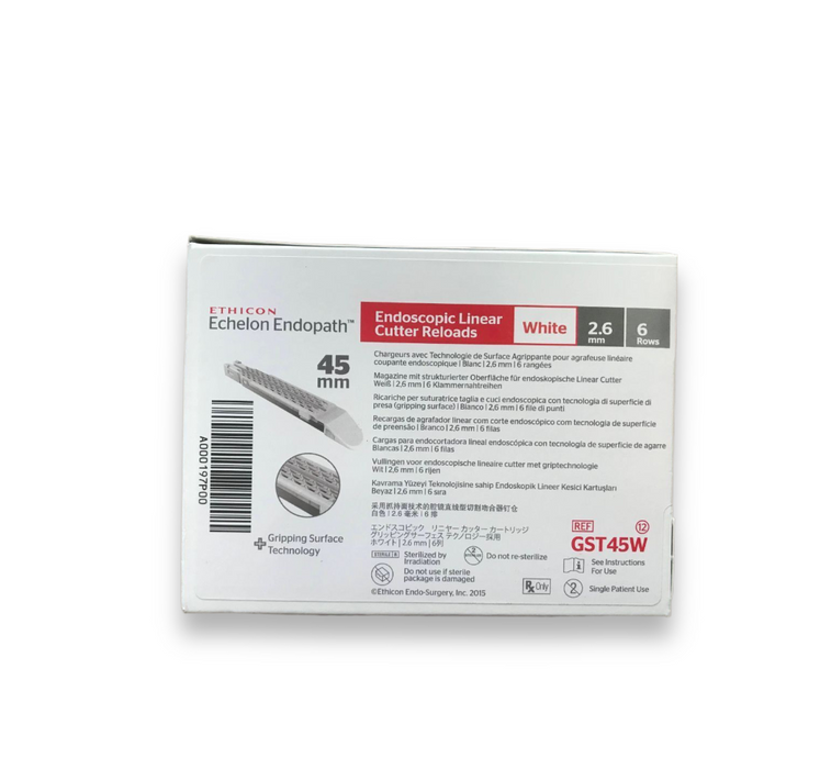 Ethicon Echelon Flex GST45W System 45 mm Reload, White, 45mm x 2.6mm, 6 rows, Box of 12