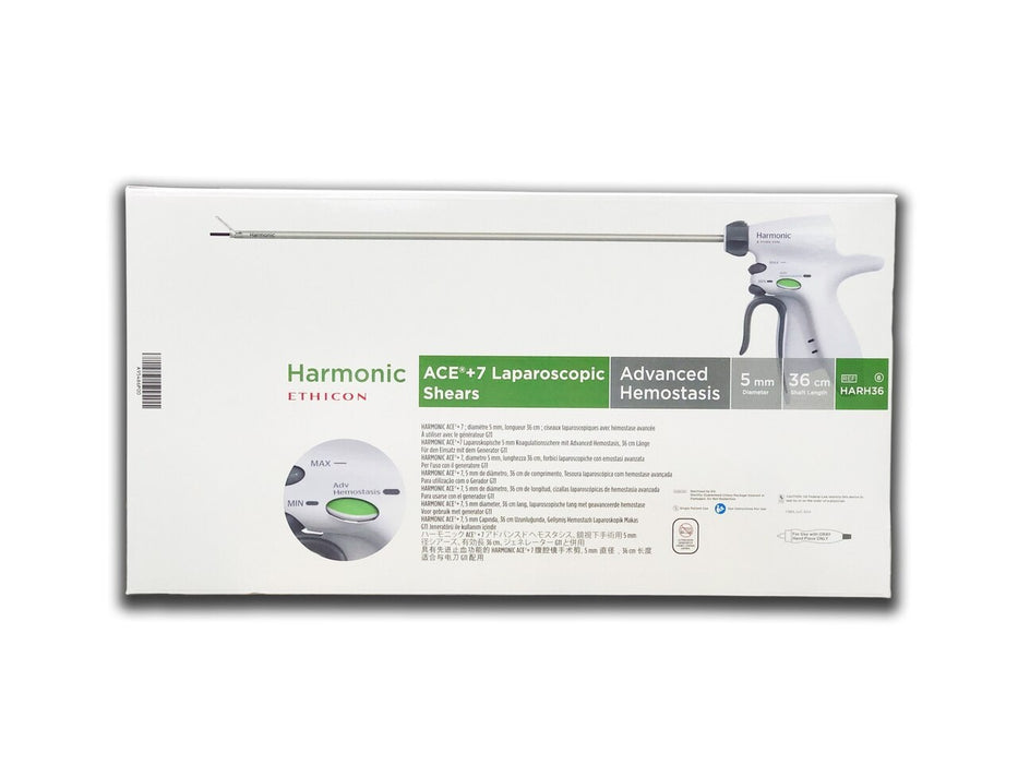 Ethicon HARH36 Harmonic Ace 7 Shears Advanced Hemostasis 5.0mm X 36.0cm, New