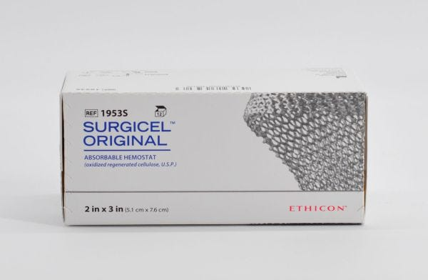 Ethicon 1953S Surgical Original Absorbable Hemostat 2 x 3 in., Box of 12
