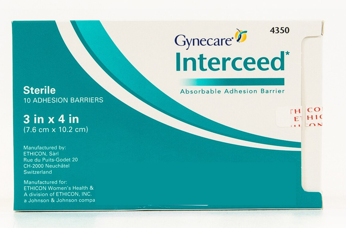 Interceed Ethicon 4350 Gynecare Interceed Absorbable Adhesion Barrier, 3inch x 4 ...