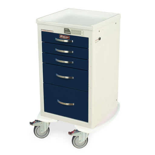 Harloff M-Series Short Anesthesia Procedure Cart, Mini Width