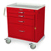 Harloff M-Series Short Emergency Crash Cart, Standard Width, Four Drawers, Breakaway Lock