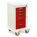 Harloff A-Series Narrow Five Drawer Aluminum Crash Cart, Short Height, Mini Width, Five Drawers, Breakaway Lock