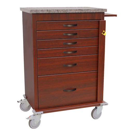 Harloff Wood Vinyl 6 Drawer Aluminum Emergency Cart