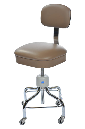 Adjustable Shop Stool with Backrest and Casters