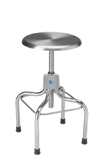 Pedigo Adjustable Stainless Steel Stool with Stainless Steel Contoured Seat - Alternative Source Medical