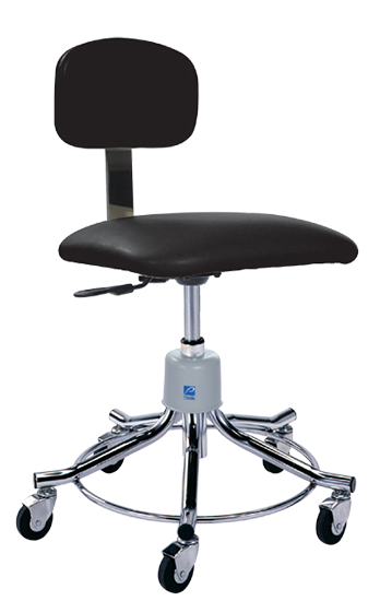 Pedigo Pneumatic Height Adjustment Stool with Backrest - Alternative Source Medical