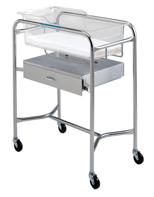 Pedigo Stainless Steel Bassinet Stand with Side-Mounted Drawer - Alternative Source Medical