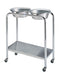 Pedigo Stainless Steel Double Basin Stand With 2 Stainless Steel Basins & Lower Shelf - Alternative Source Medical