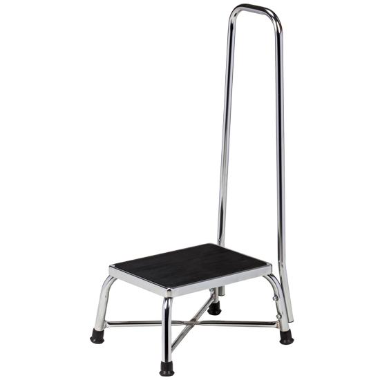 Clinton Chrome Bariatric Step Stool with Handrail - Alternative Source Medical